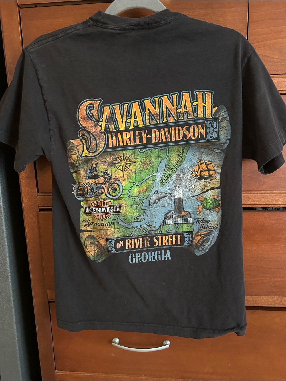 Harley-Davidson Black Savannah River Street Graphic Tee